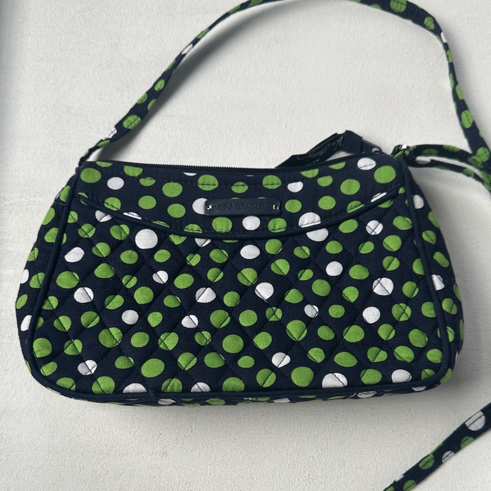 Vera Bradley Black and Green Polka Dot Crossbody Bag